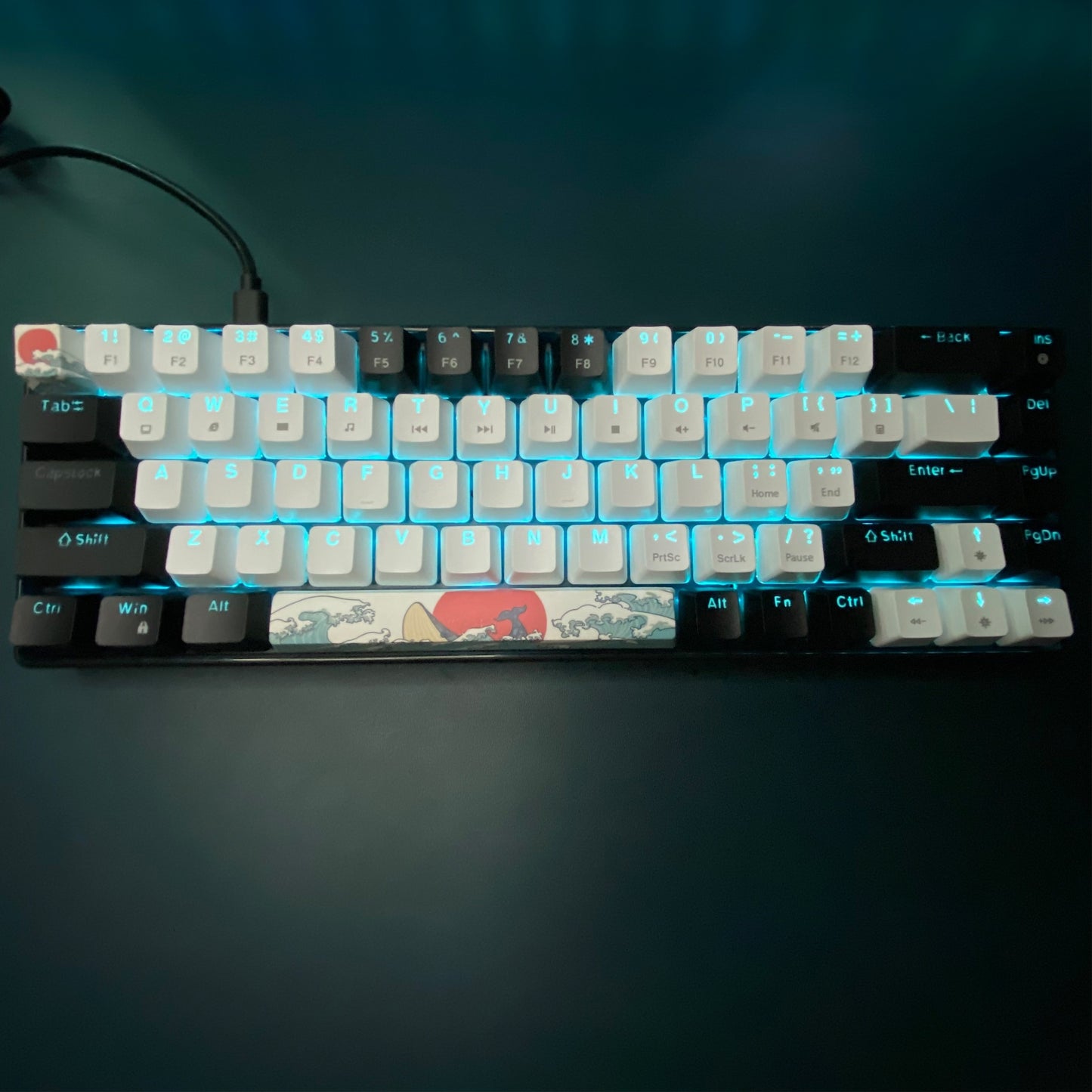 HXSJ 68-Key Mechanical Gaming Keyboard with  Switches, Compact 60% Compact Design