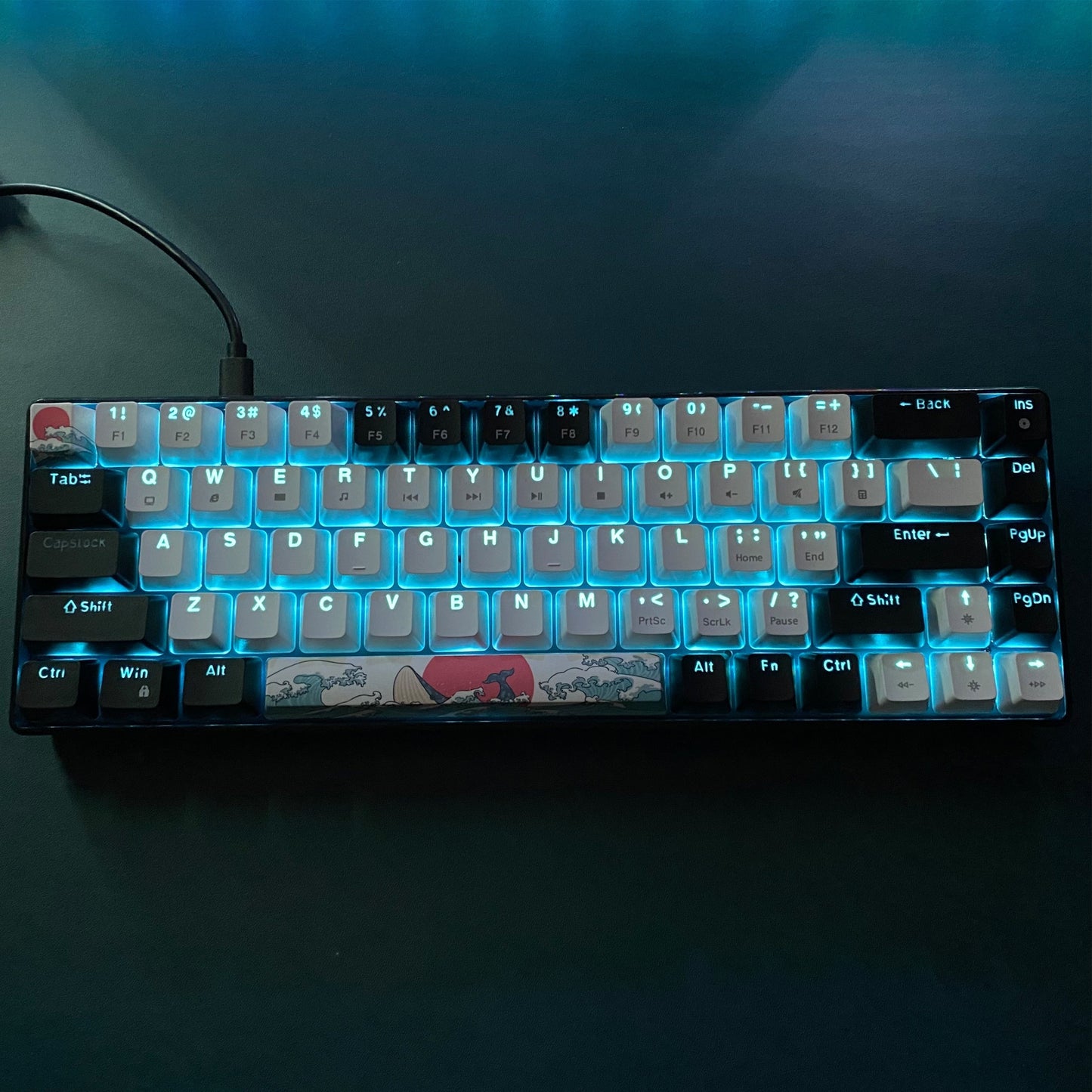 HXSJ 68-Key Mechanical Gaming Keyboard with  Switches, Compact 60% Compact Design
